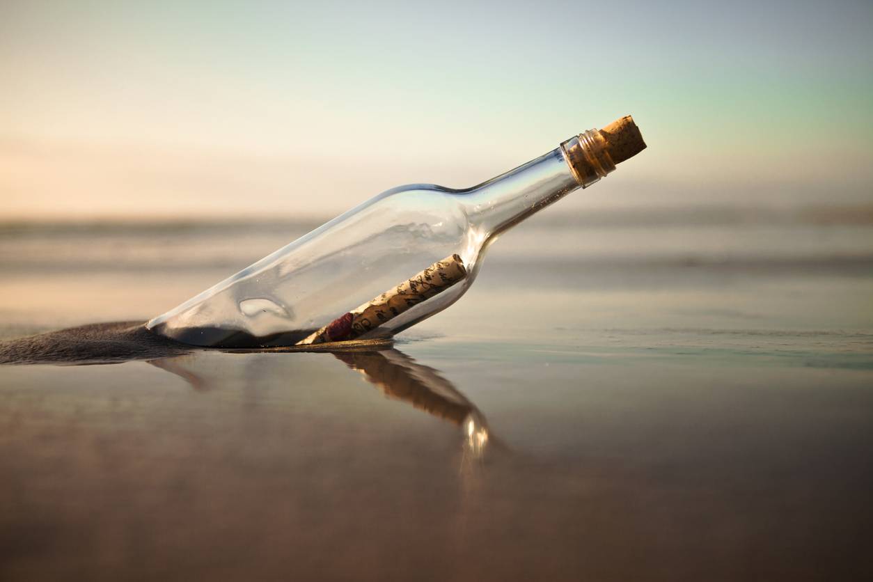 A message in a glass bottle